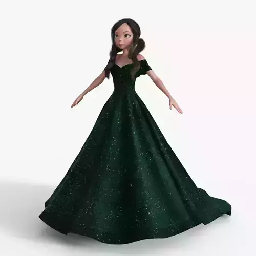 Princess  Character Rigged 3D model
