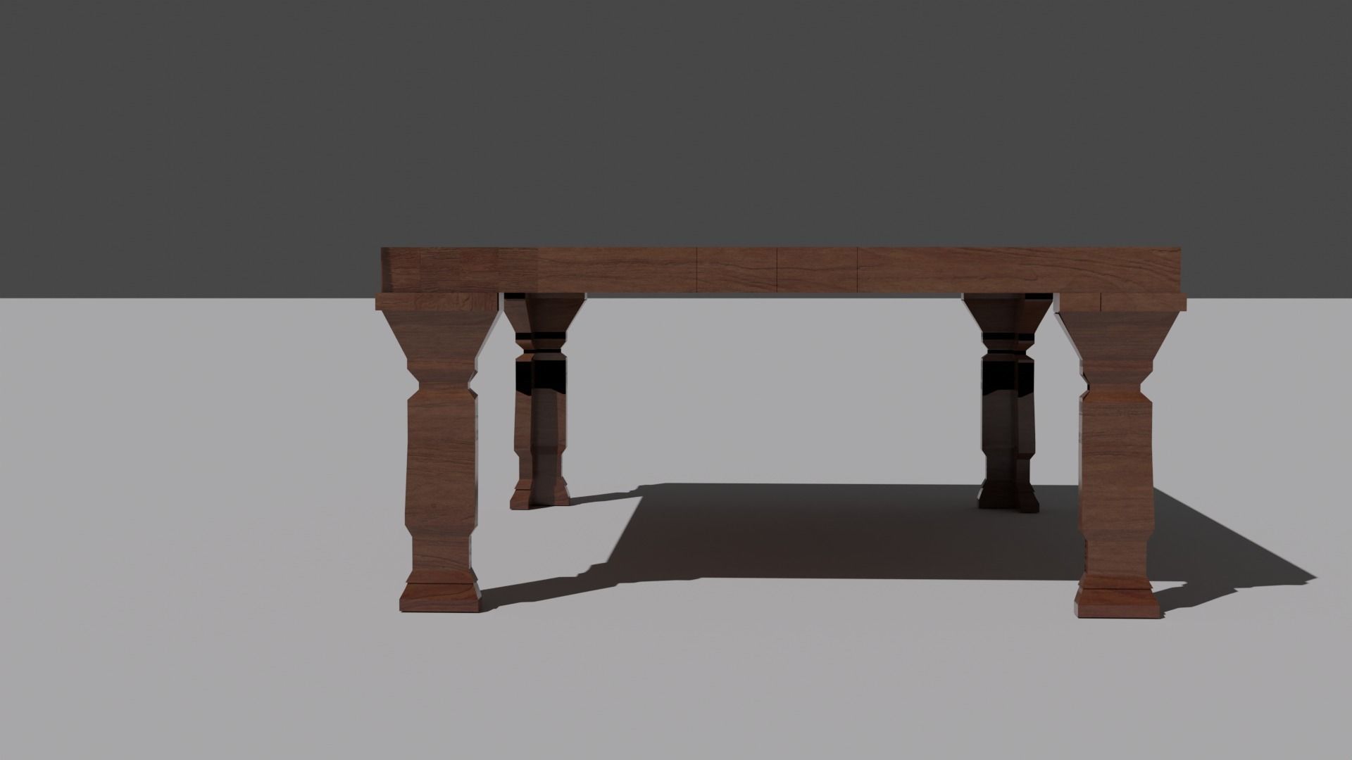 Wood Table Simple Low Poly 3D Model Low-poly 3D model_1