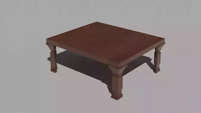 Wood Table Simple Low Poly 3D Model