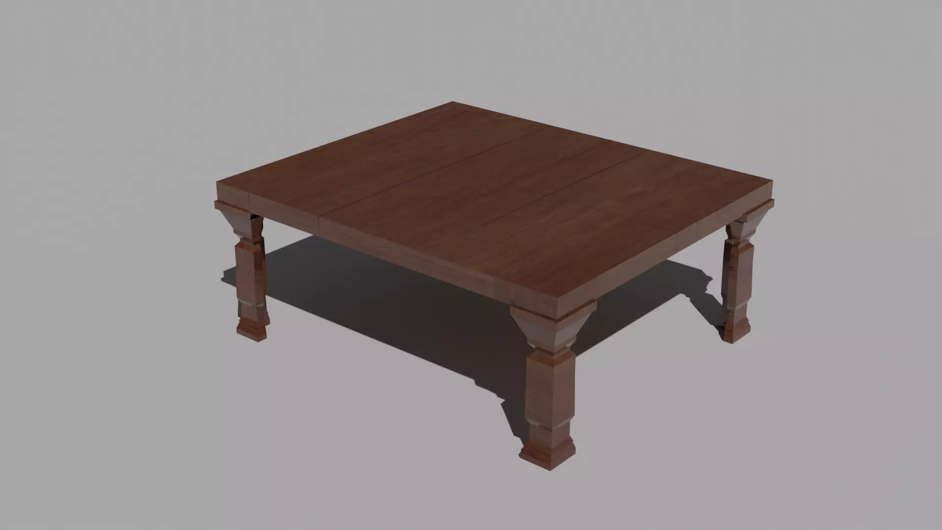 Wood Table Simple Low Poly 3D Model Low-poly 3D model_0