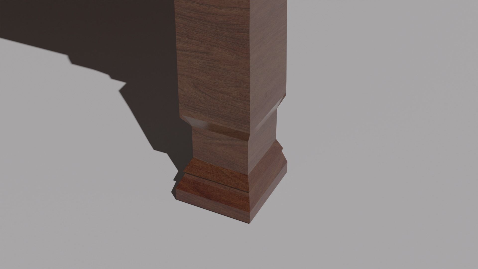 Wood Table Simple Low Poly 3D Model Low-poly 3D model_3