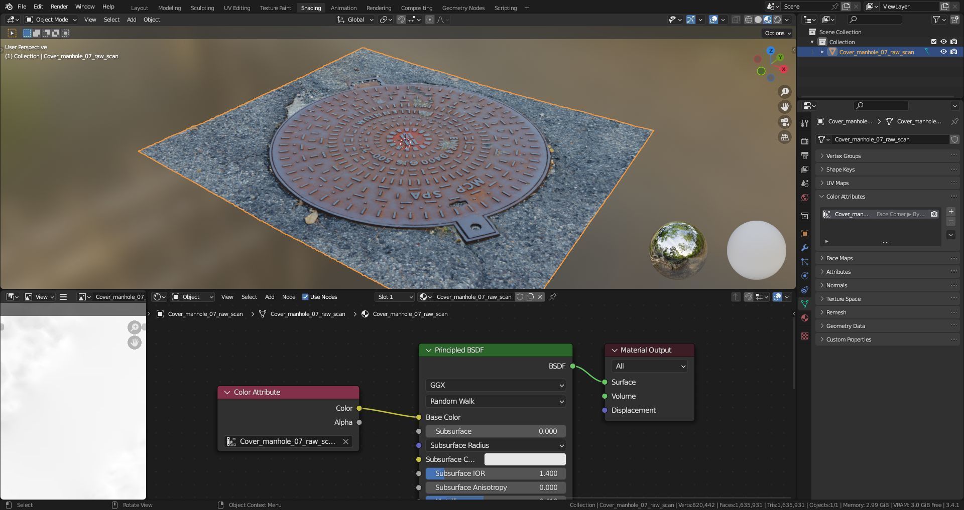 Cover manhole 07 raw scan 3D model_23