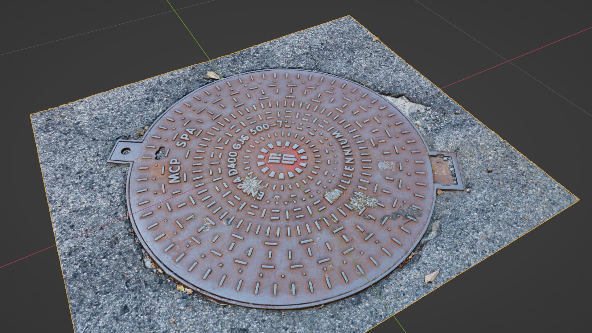 Cover manhole 07 raw scan 3D model_24