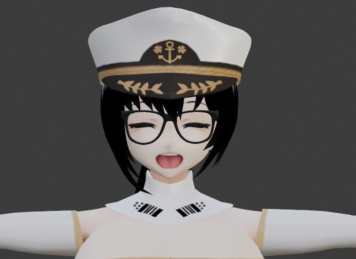 Girl Fleet Adimiral Anime 3D Model Game-ready Model Low-poly 3D model_6