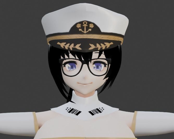 Girl Fleet Adimiral Anime 3D Model Game-ready Model Low-poly 3D model_5