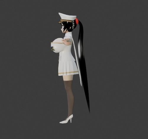 Girl Fleet Adimiral Anime 3D Model Game-ready Model Low-poly 3D model_3