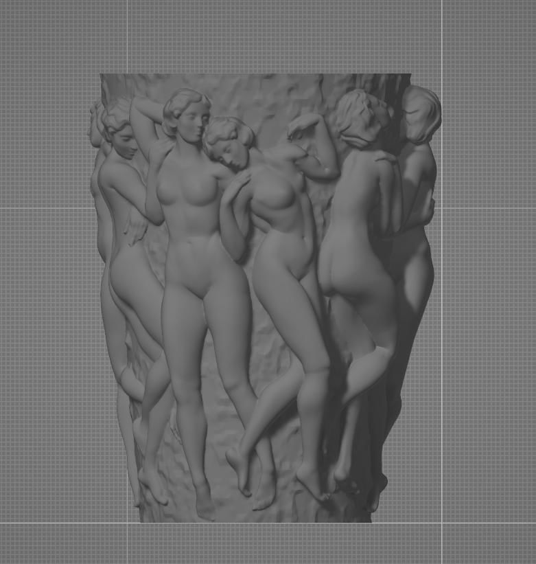 Bacchantes 3d model vase with women 3D print model_5