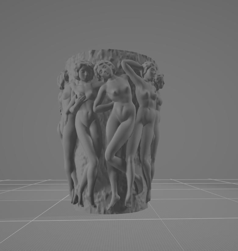 Bacchantes 3d model vase with women 3D print model_7