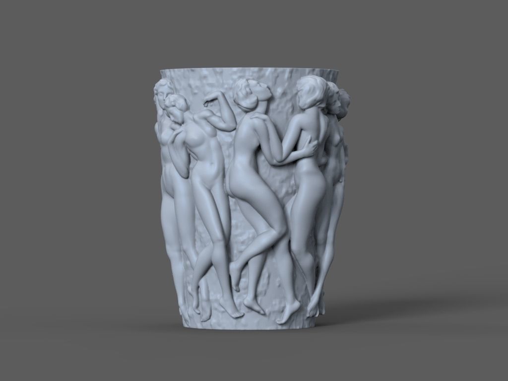 Bacchantes 3d model vase with women 3D print model_1