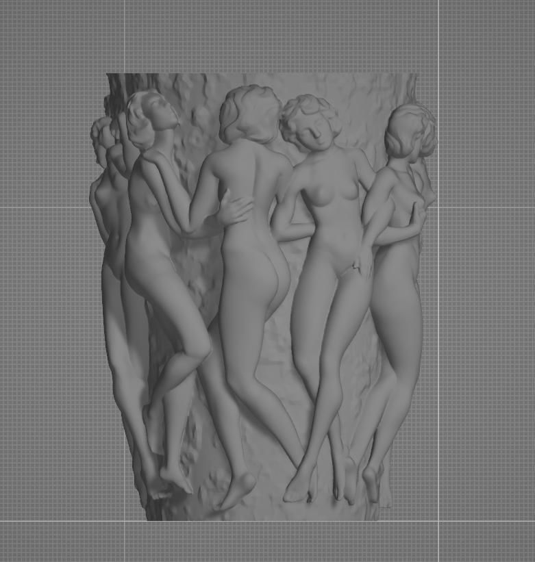 Bacchantes 3d model vase with women 3D print model_6