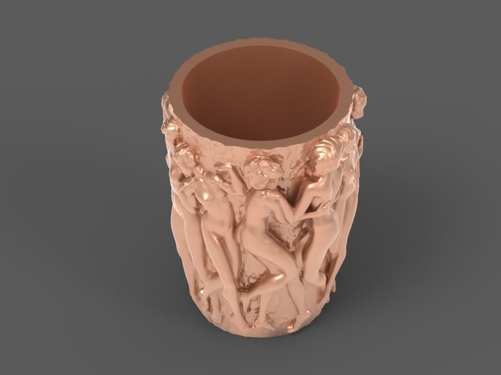 Bacchantes 3d model vase with women 3D print model_10
