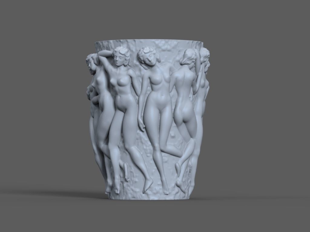 Bacchantes 3d model vase with women 3D print model_8