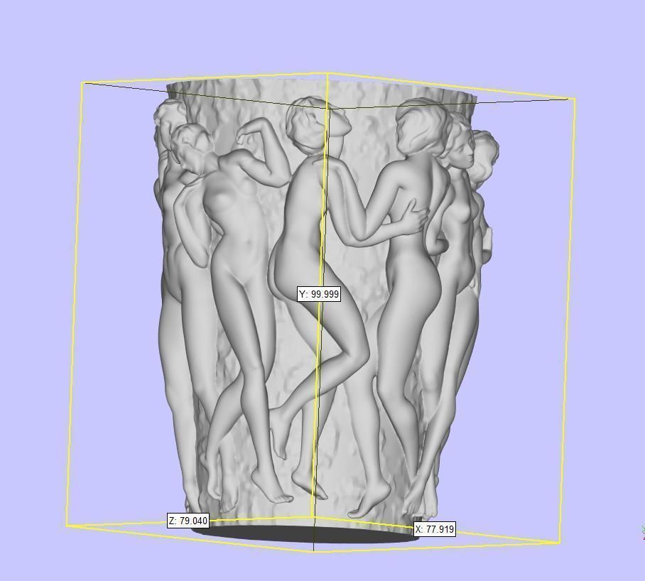 Bacchantes 3d model vase with women 3D print model_2