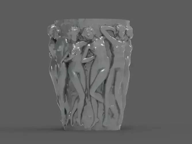 Bacchantes 3d model vase with women