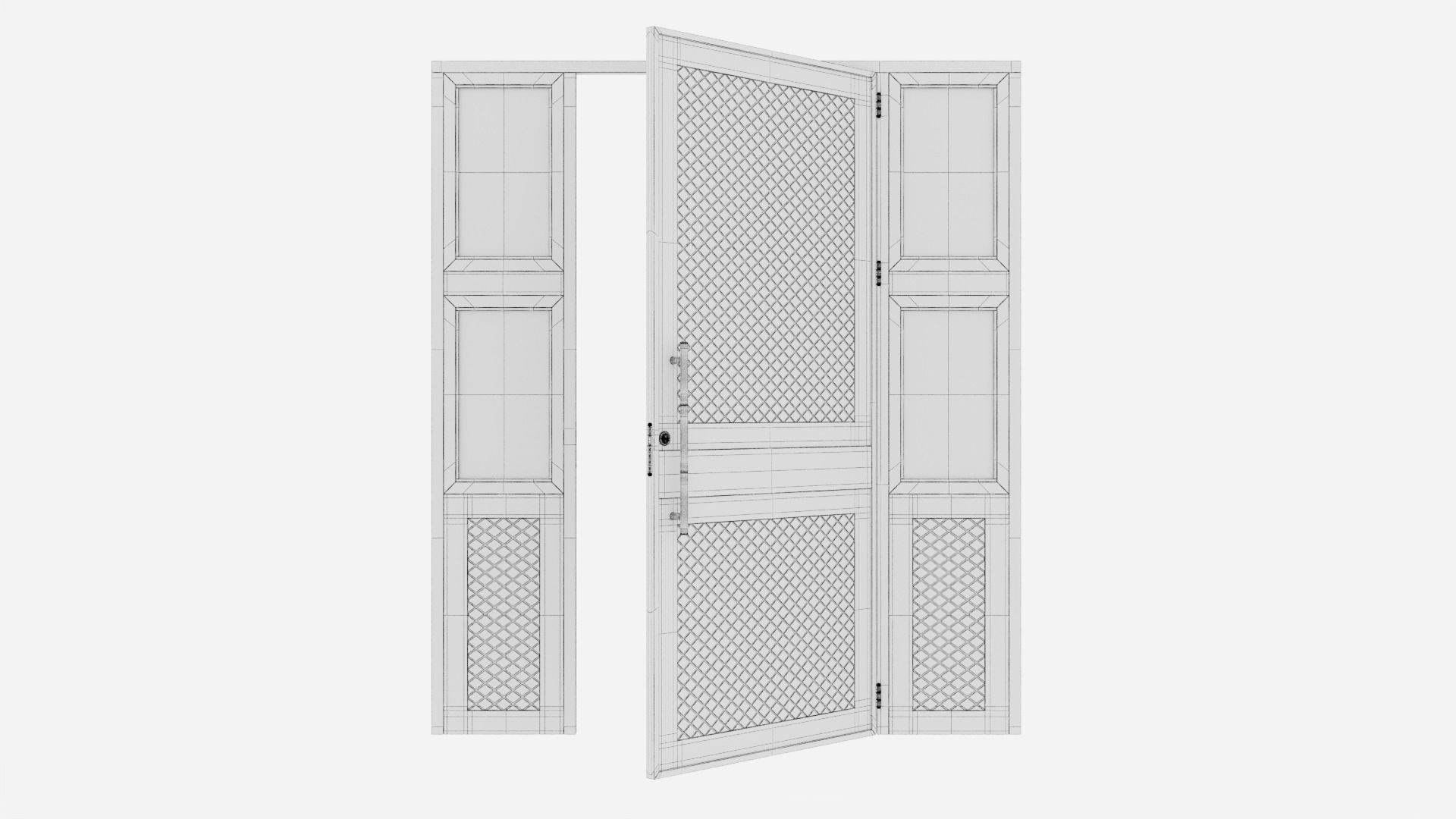 Aluminium door 90 3D model_6