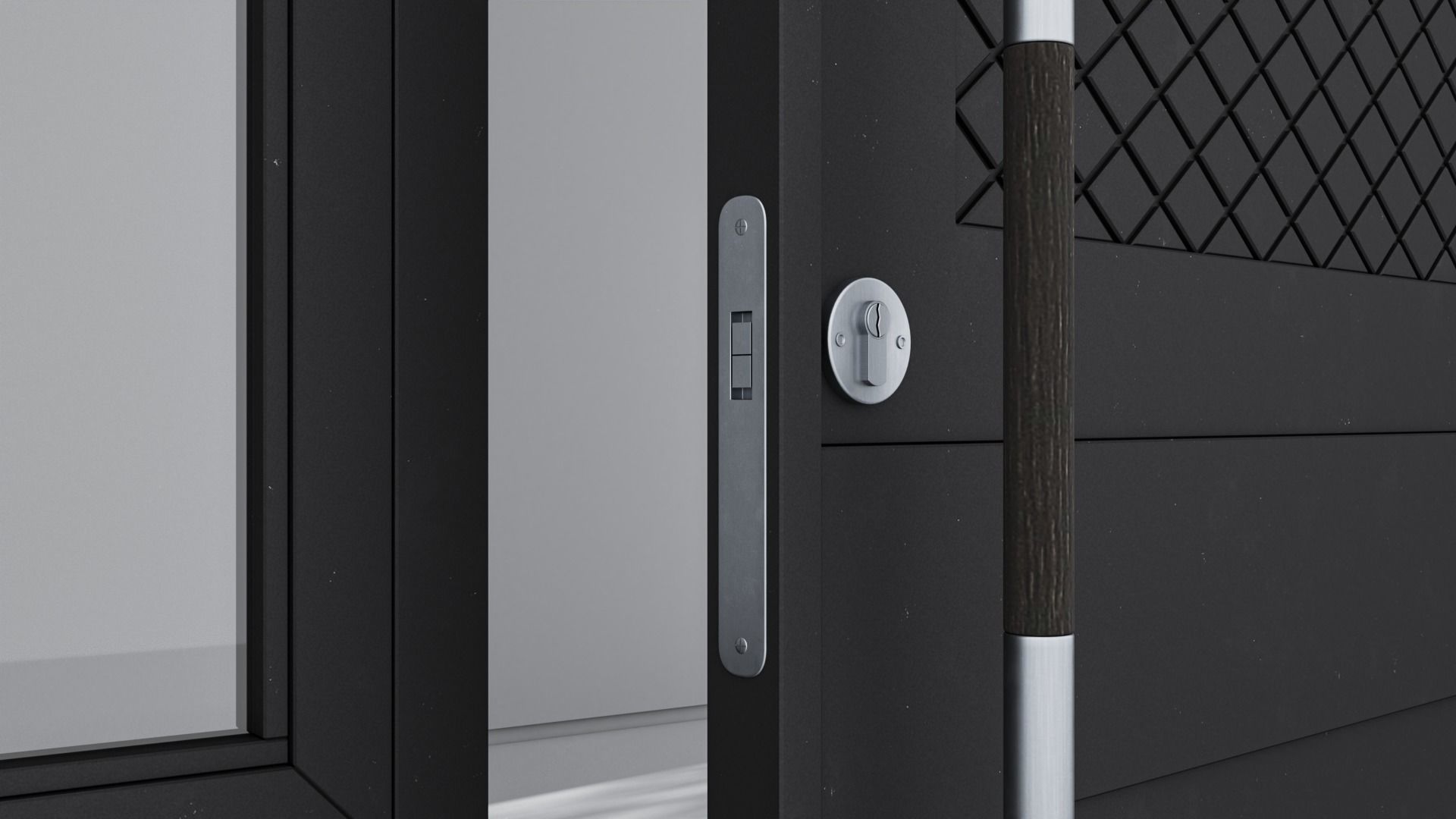 Aluminium door 90 3D model_4