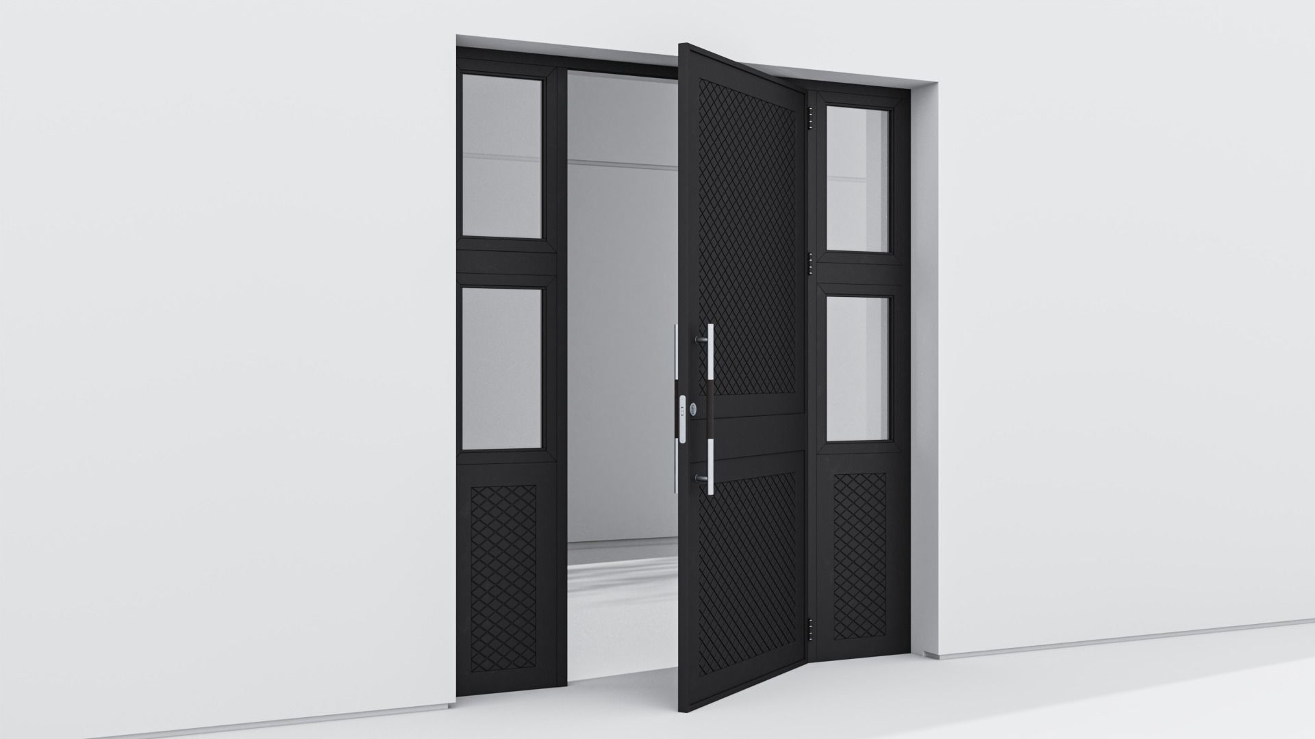 Aluminium door 90 3D model_3