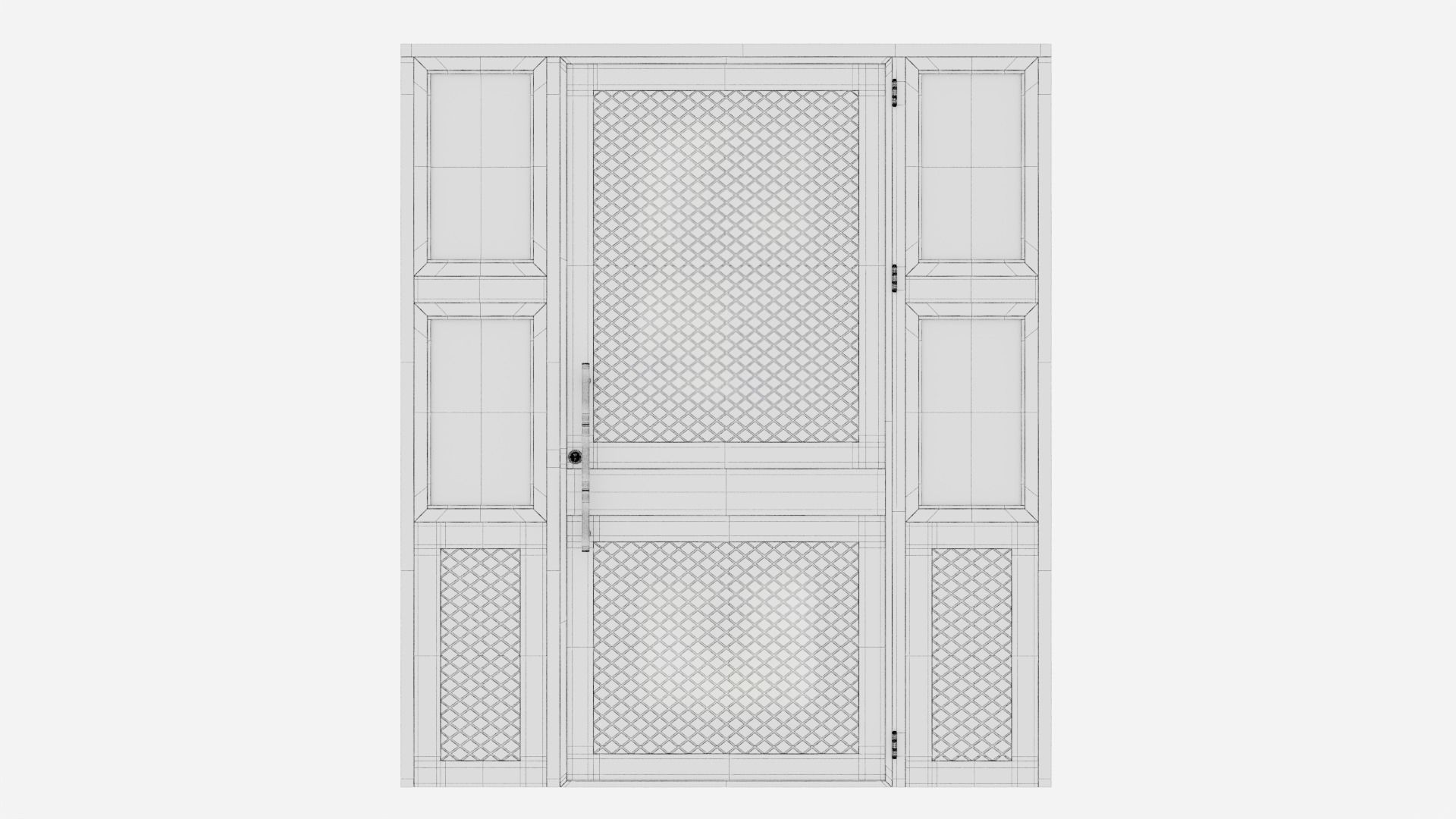 Aluminium door 90 3D model_5