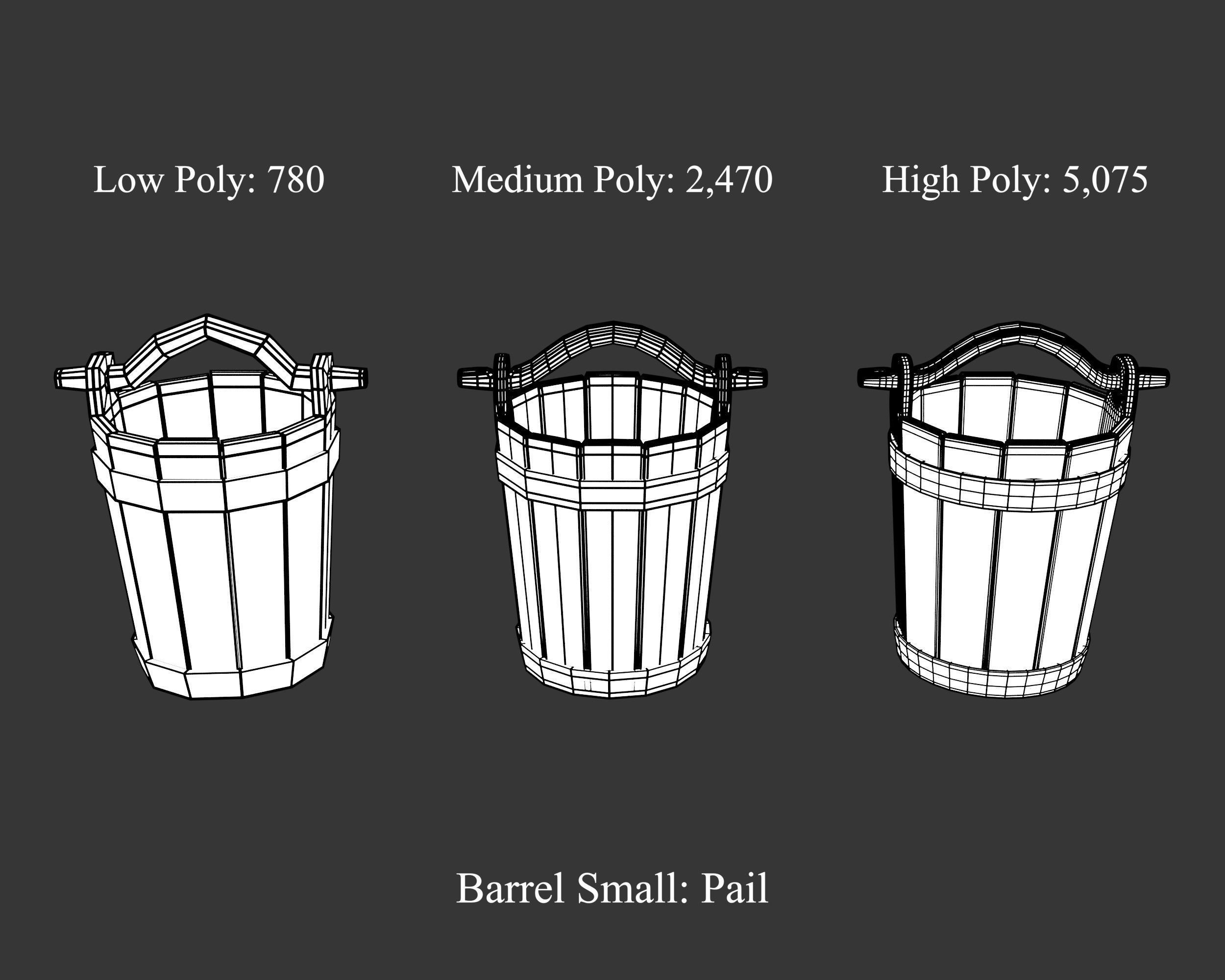 Medieval Collection Containers Barrels and Buckets _36