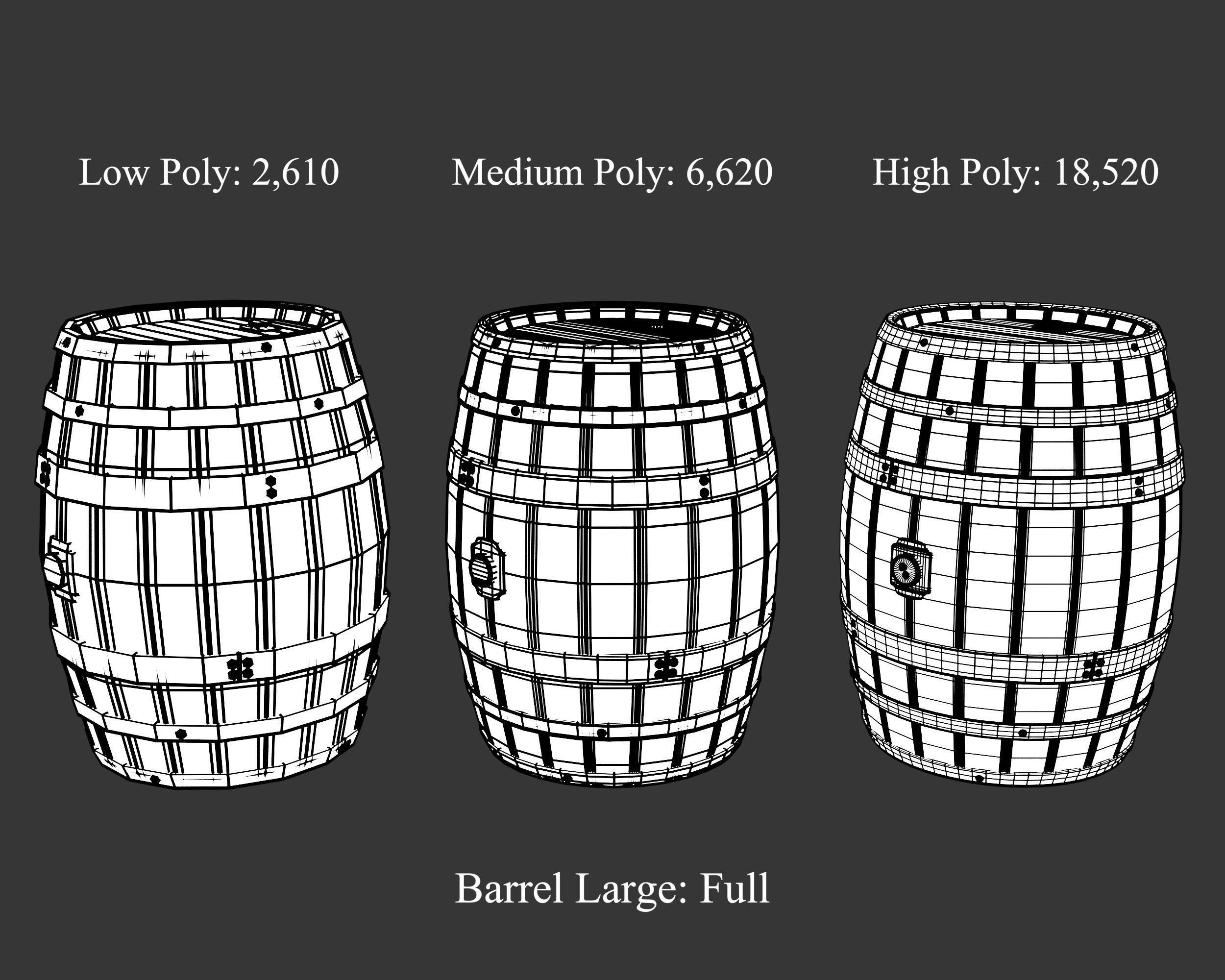 Medieval Collection Containers Barrels and Buckets _26