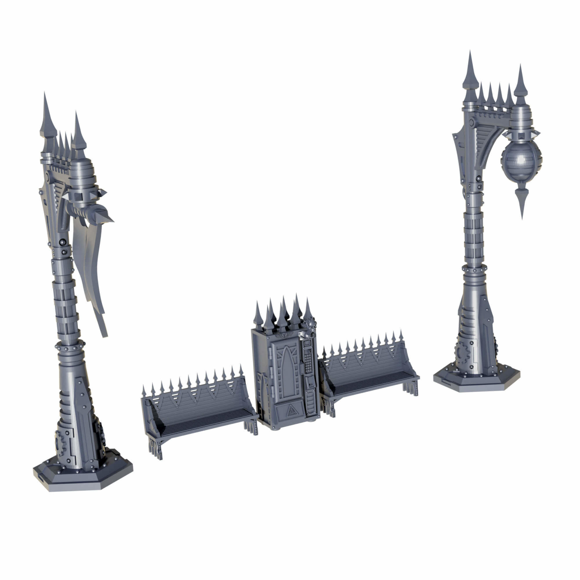 Gothic Sci Fi City Scatter Terrain Pack A  3D print model_9