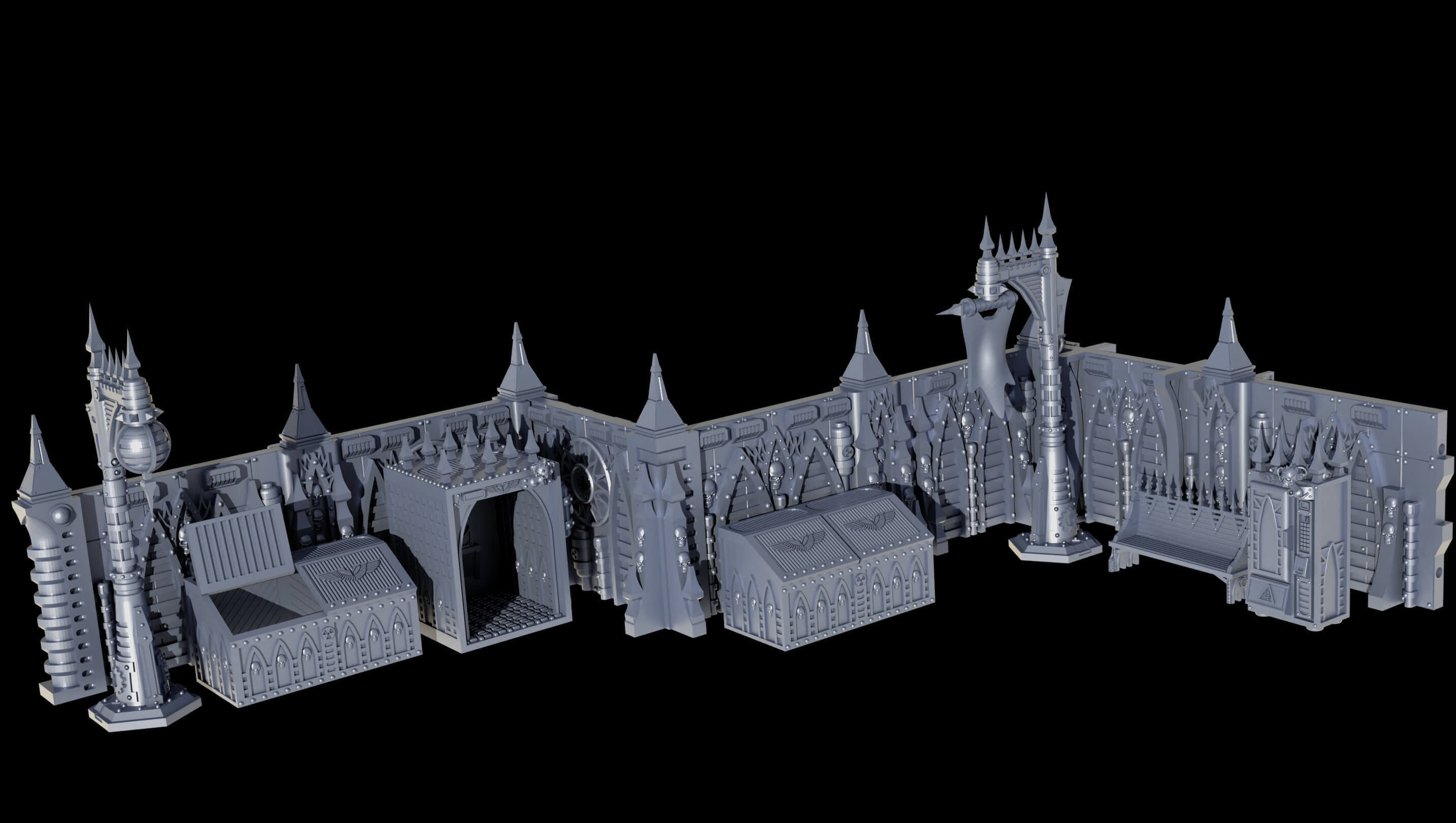 Gothic Sci Fi City Scatter Terrain Pack A  3D print model_27