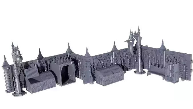 Gothic Sci Fi City Scatter Terrain Pack A  3D print model