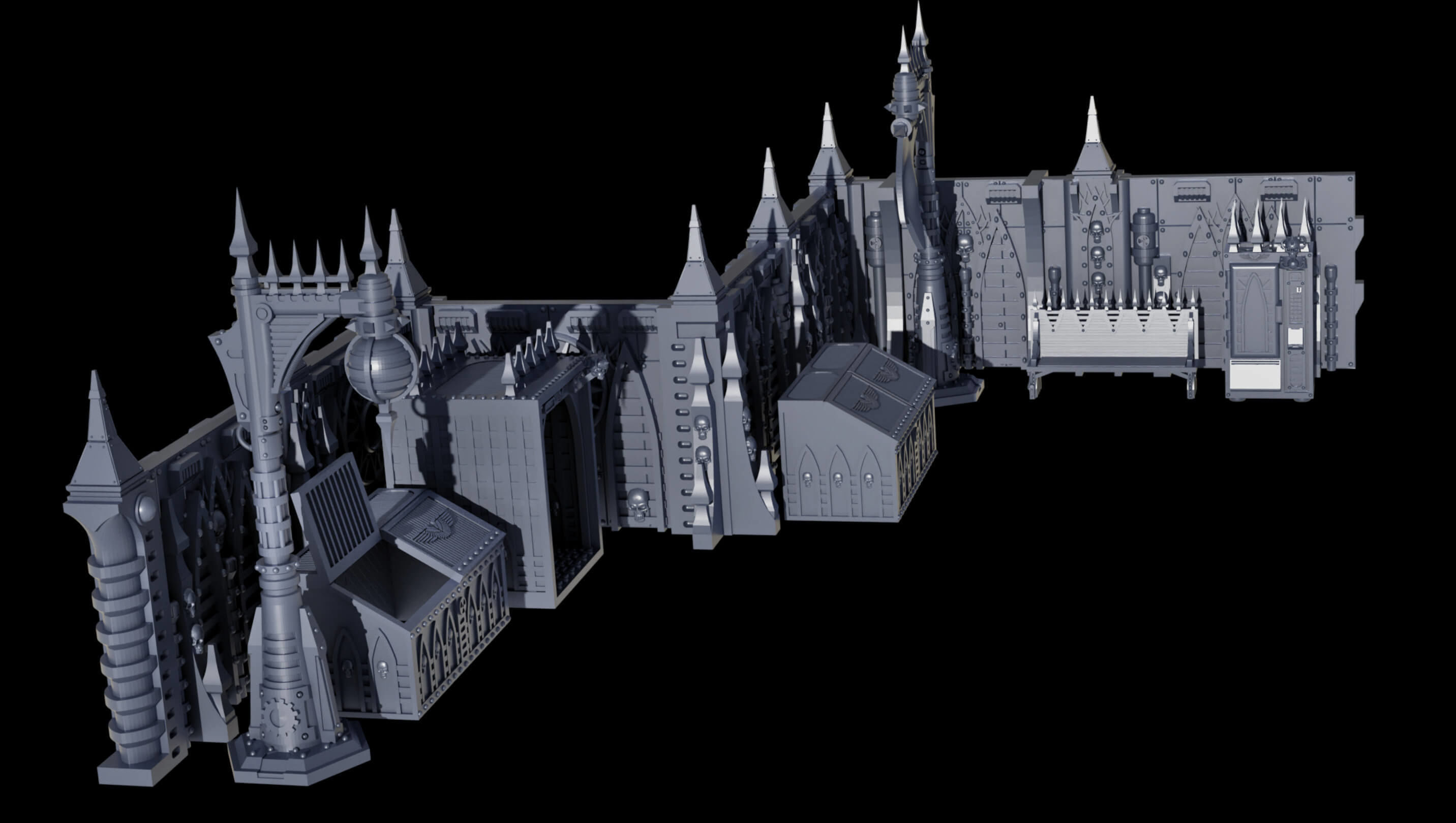 Gothic Sci Fi City Scatter Terrain Pack A  3D print model_26