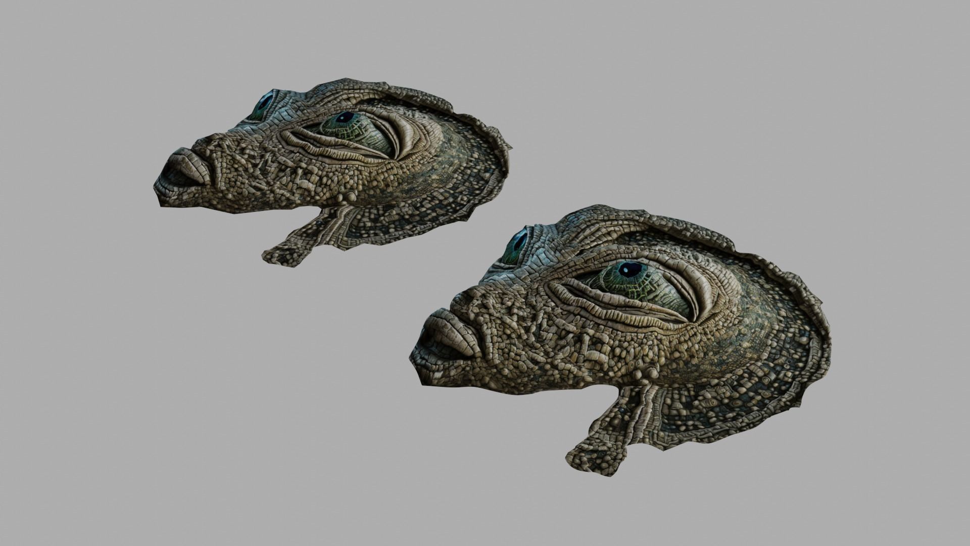 3D alien sea space god mosaic with materials and textures Low-poly 3D model_9