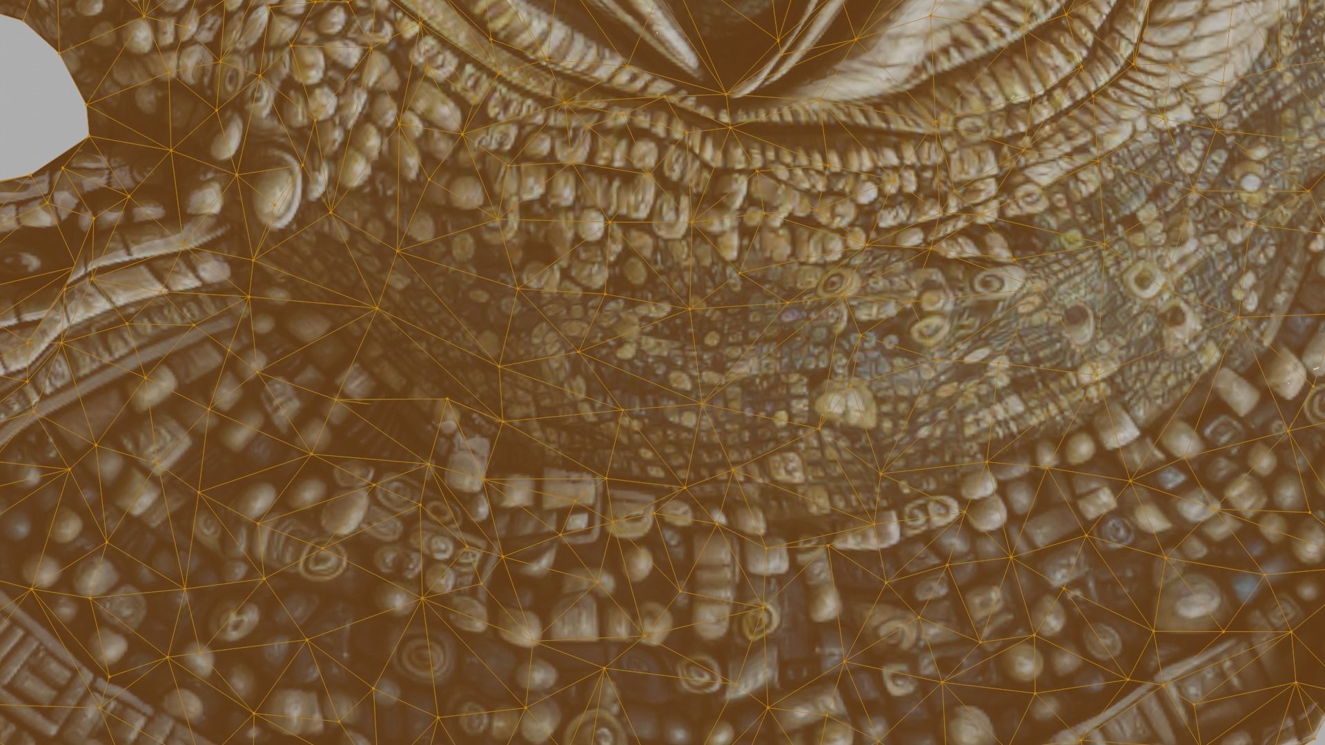 3D alien sea space god mosaic with materials and textures Low-poly 3D model_5