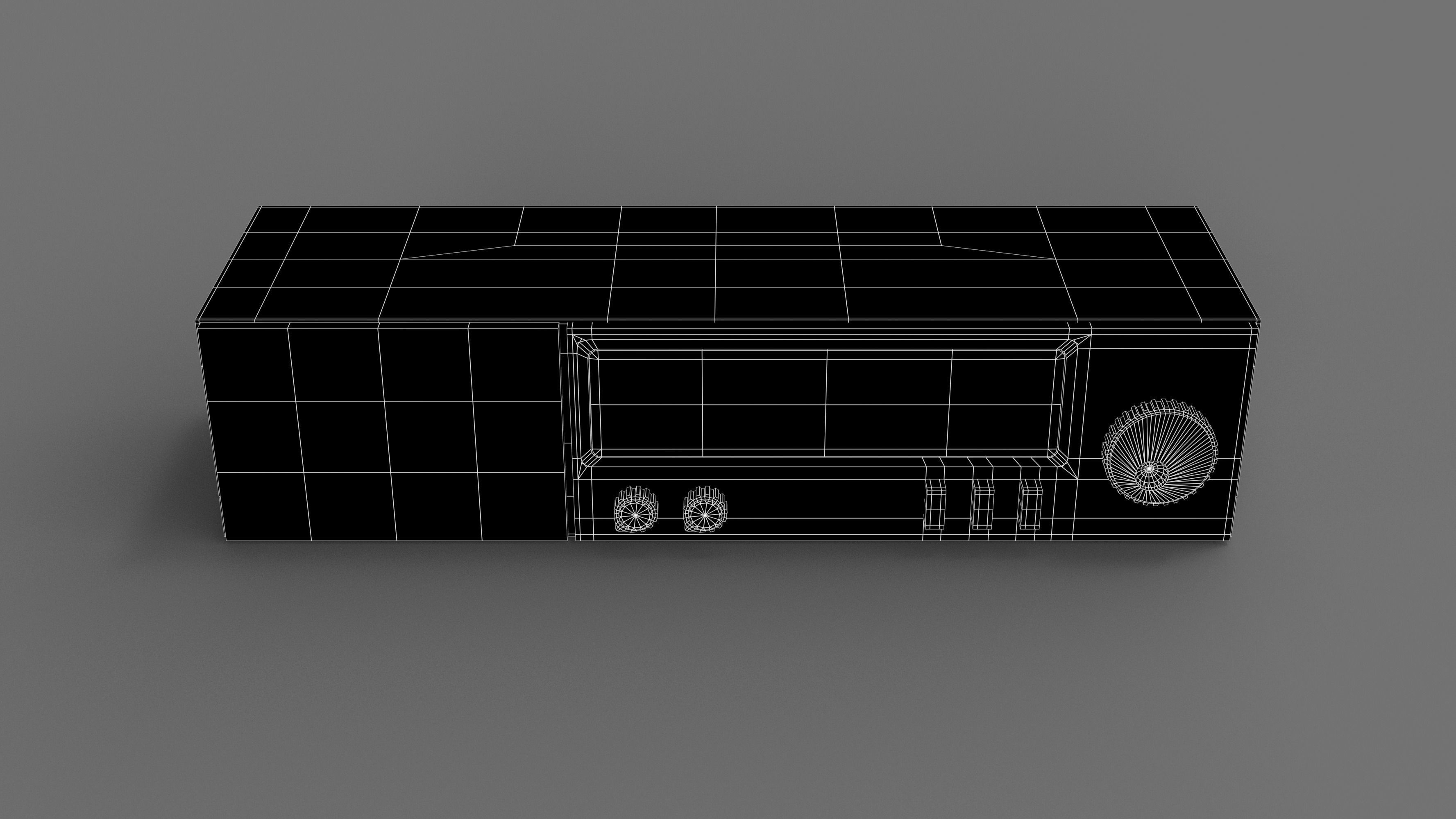 Retro Radio Low-poly 3D model_5