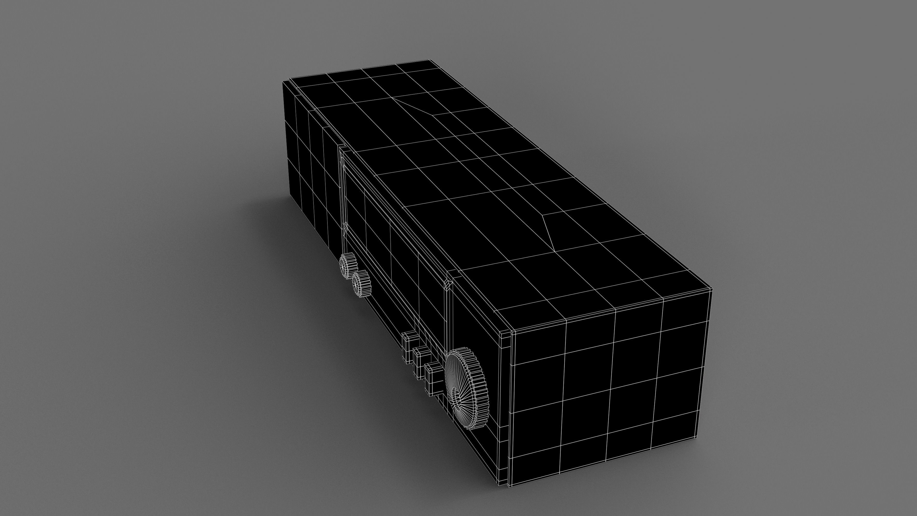 Retro Radio Low-poly 3D model_9