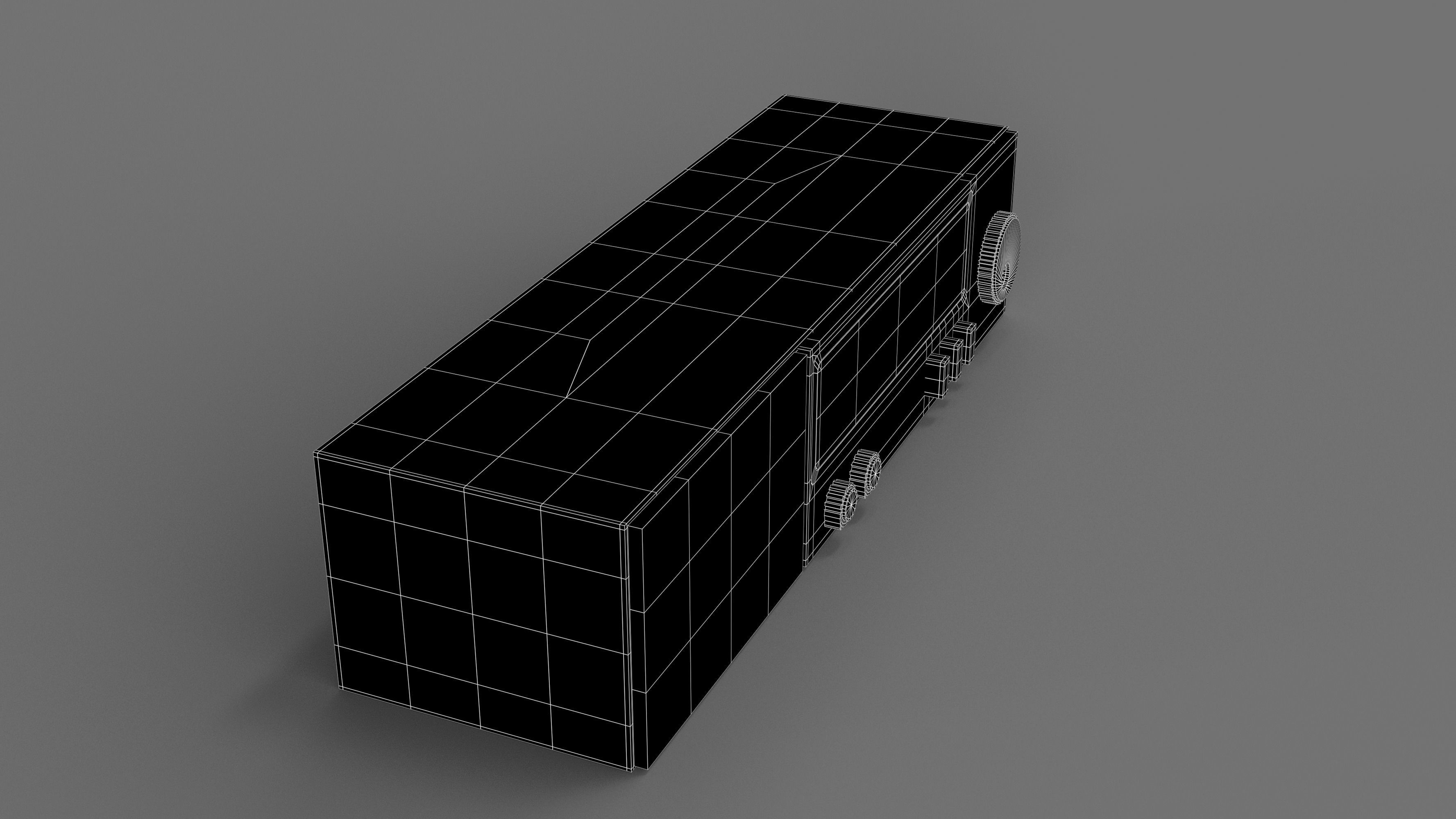 Retro Radio Low-poly 3D model_7