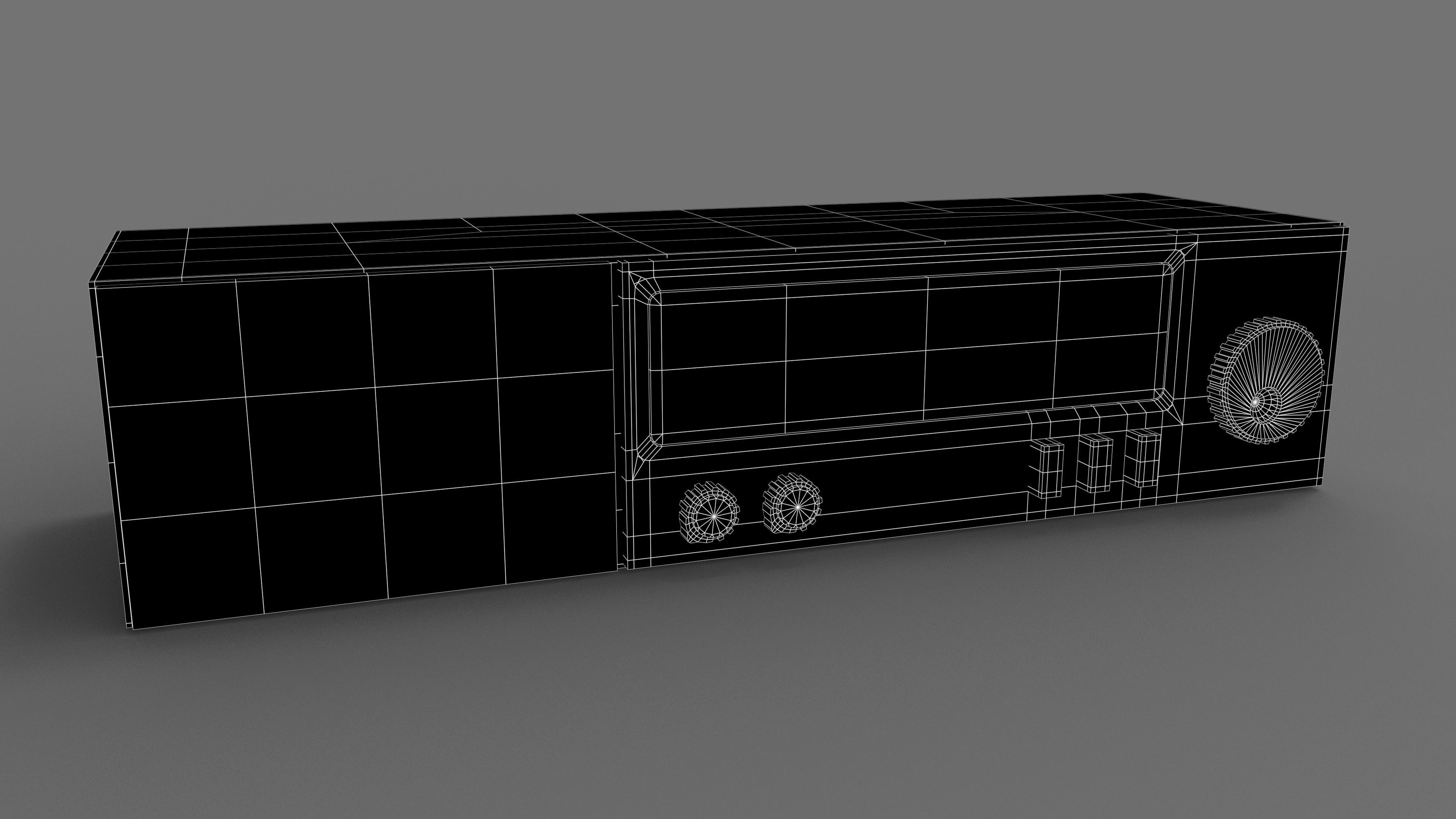 Retro Radio Low-poly 3D model_6