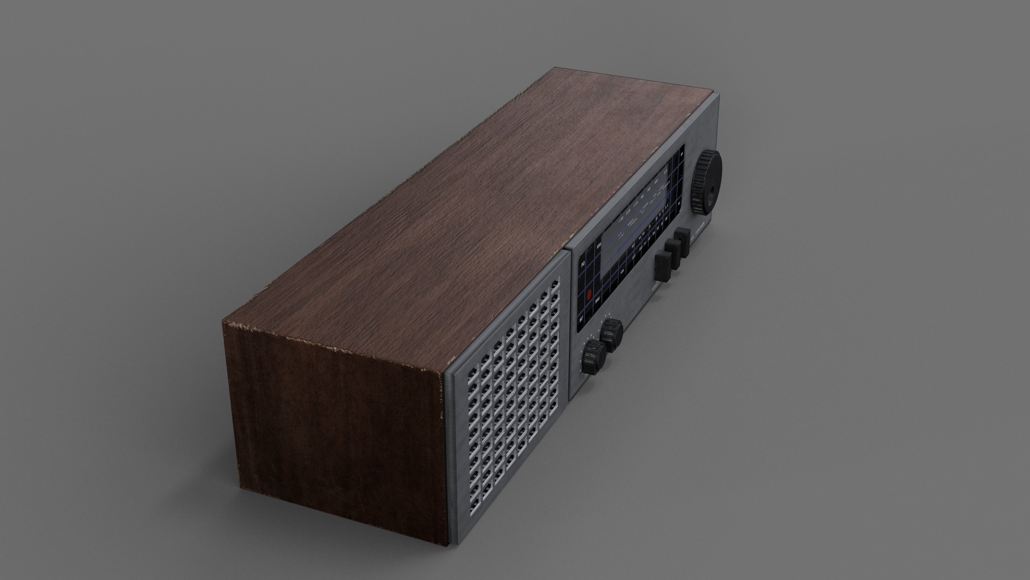 Retro Radio Low-poly 3D model_2