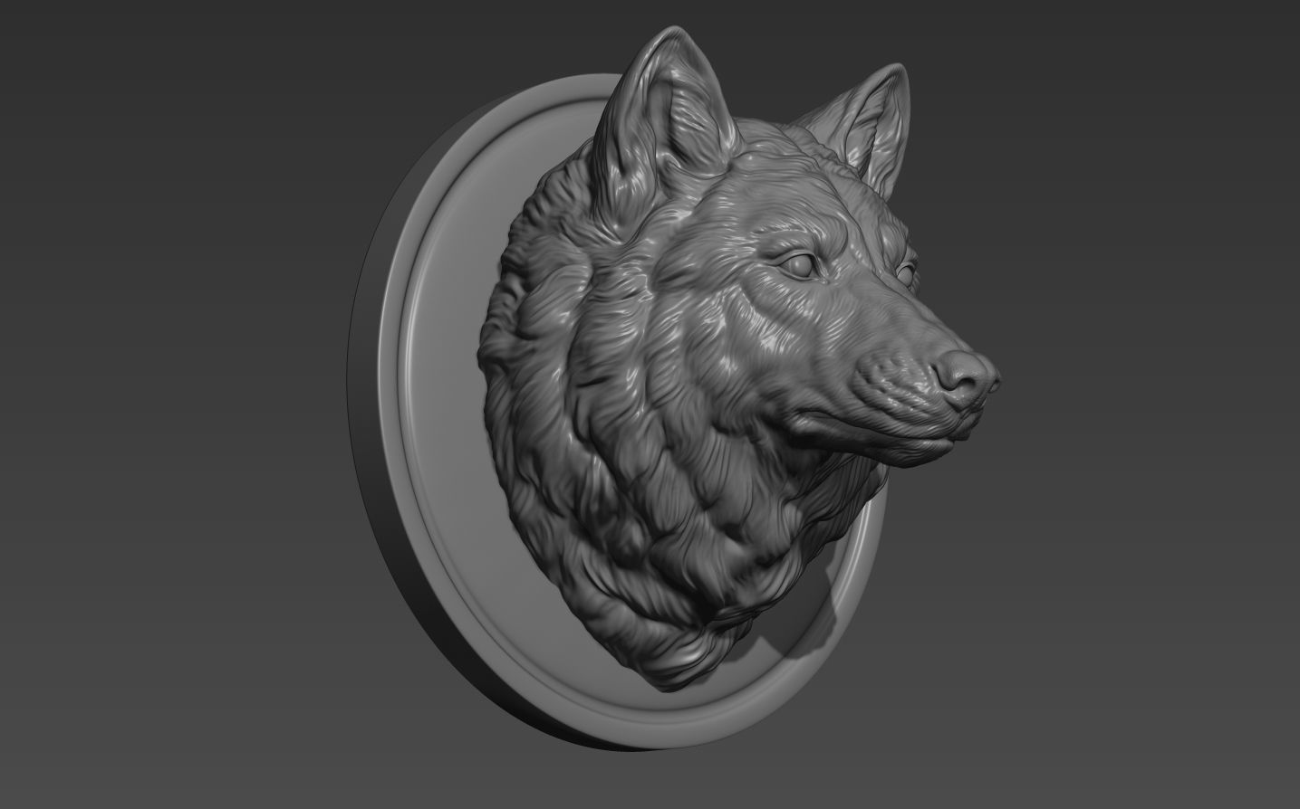 Wolf head without a grin 3D print model_5