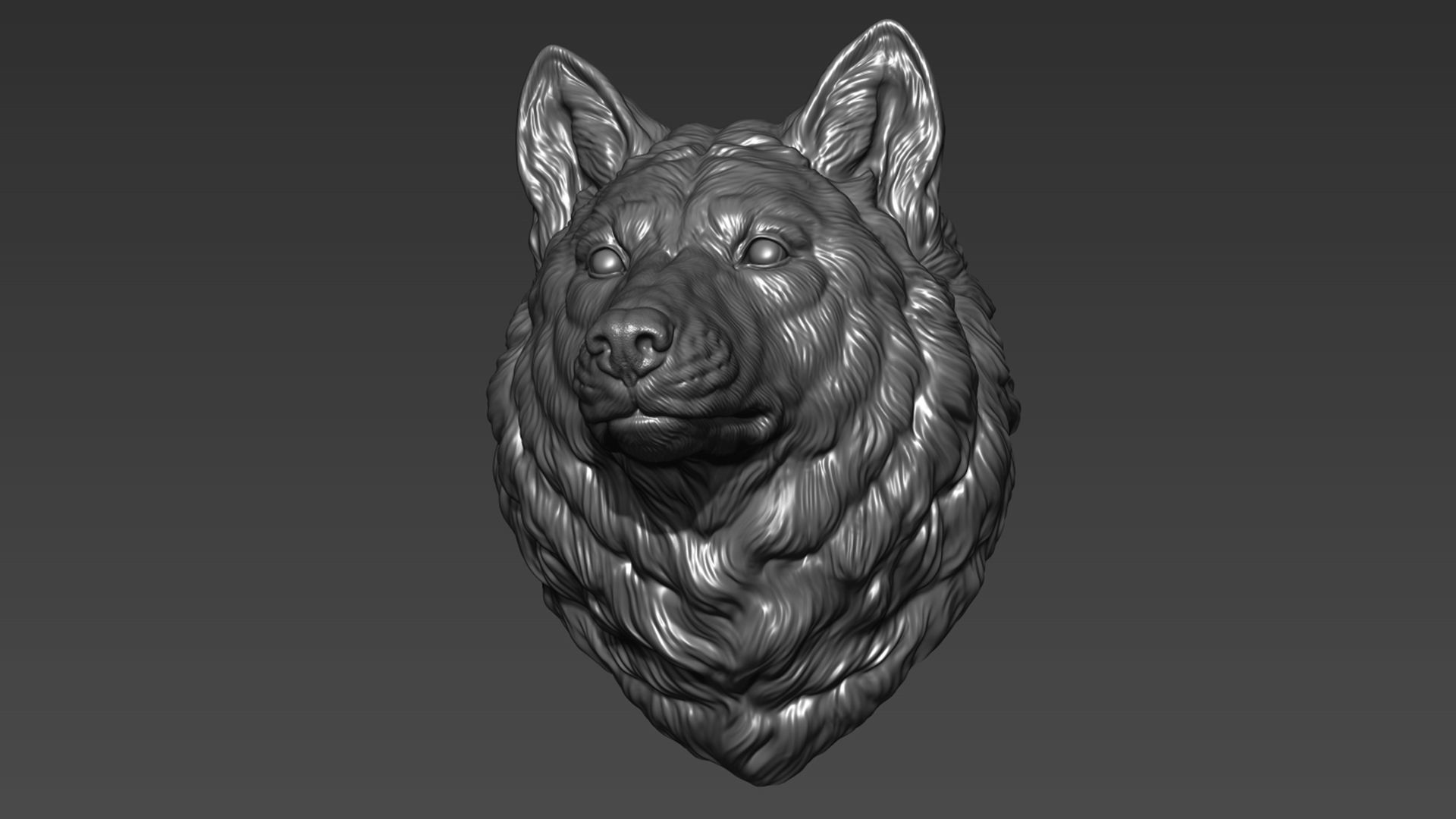 Wolf head without a grin 3D print model_19