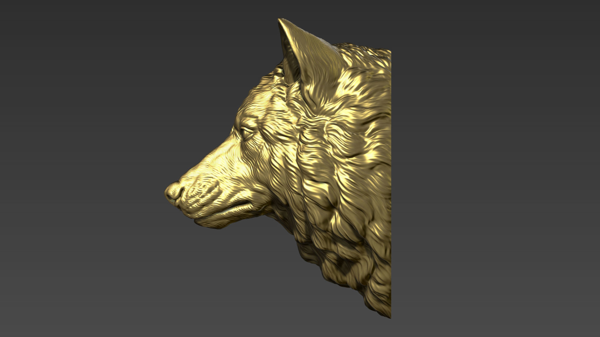 Wolf head without a grin 3D print model_20