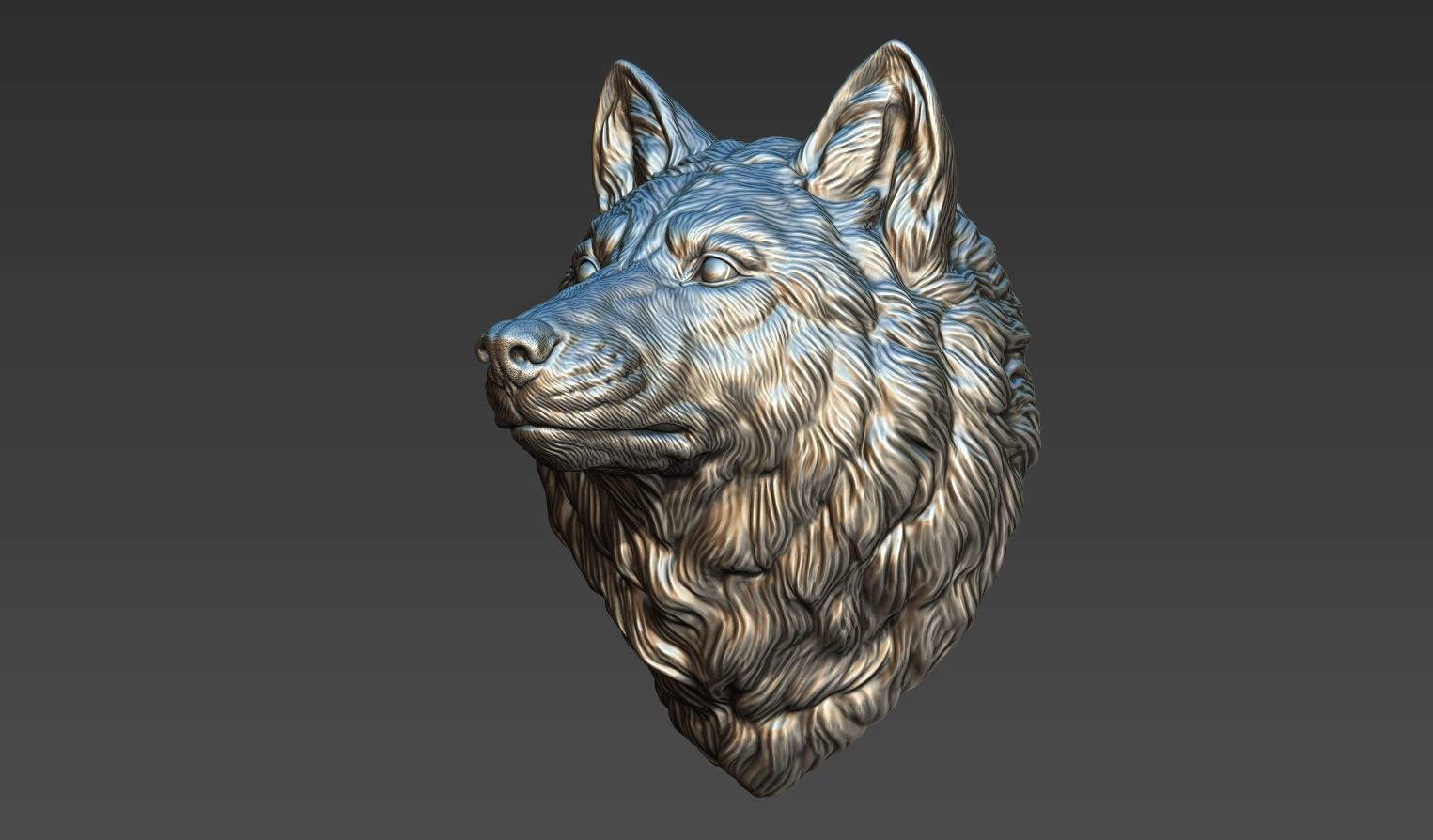 Wolf head without a grin 3D print model_16