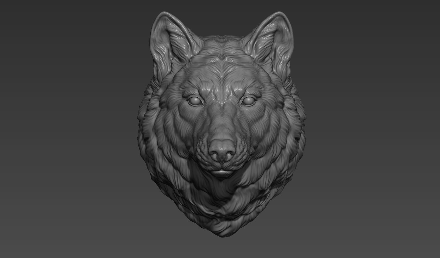 Wolf head without a grin 3D print model_13