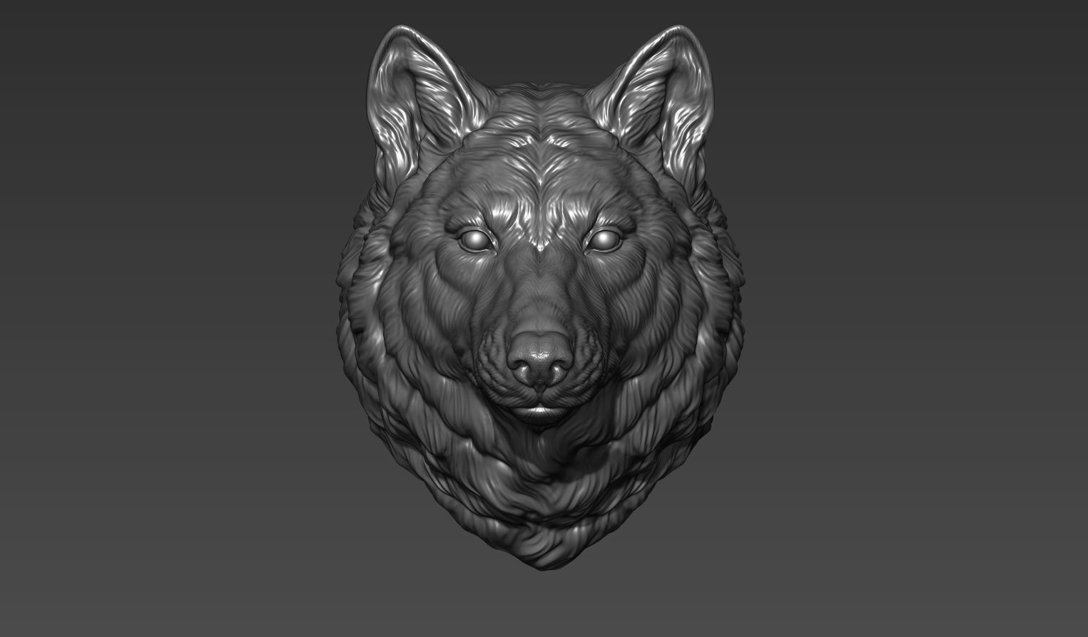 Wolf head without a grin 3D print model_18