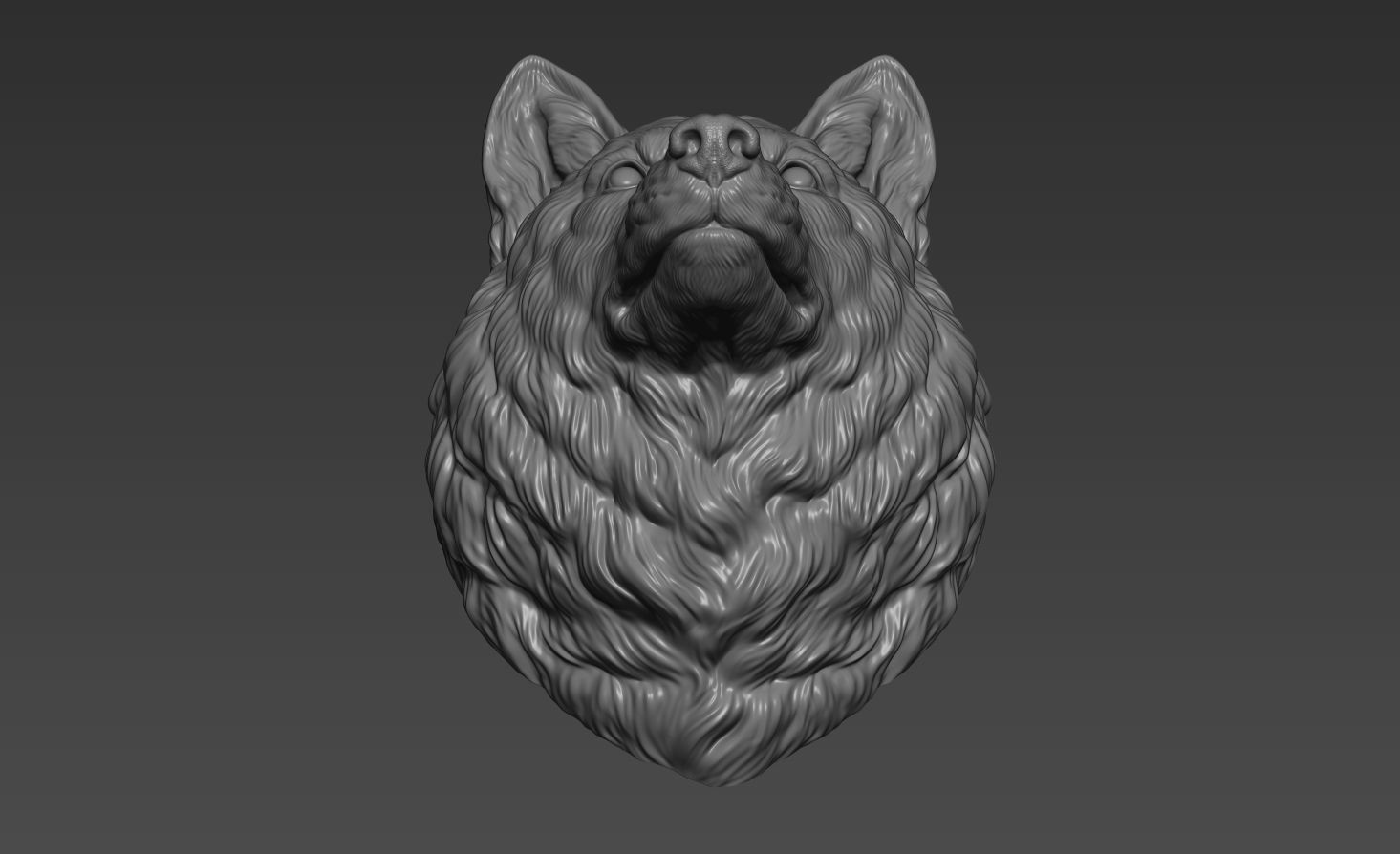 Wolf head without a grin 3D print model_10