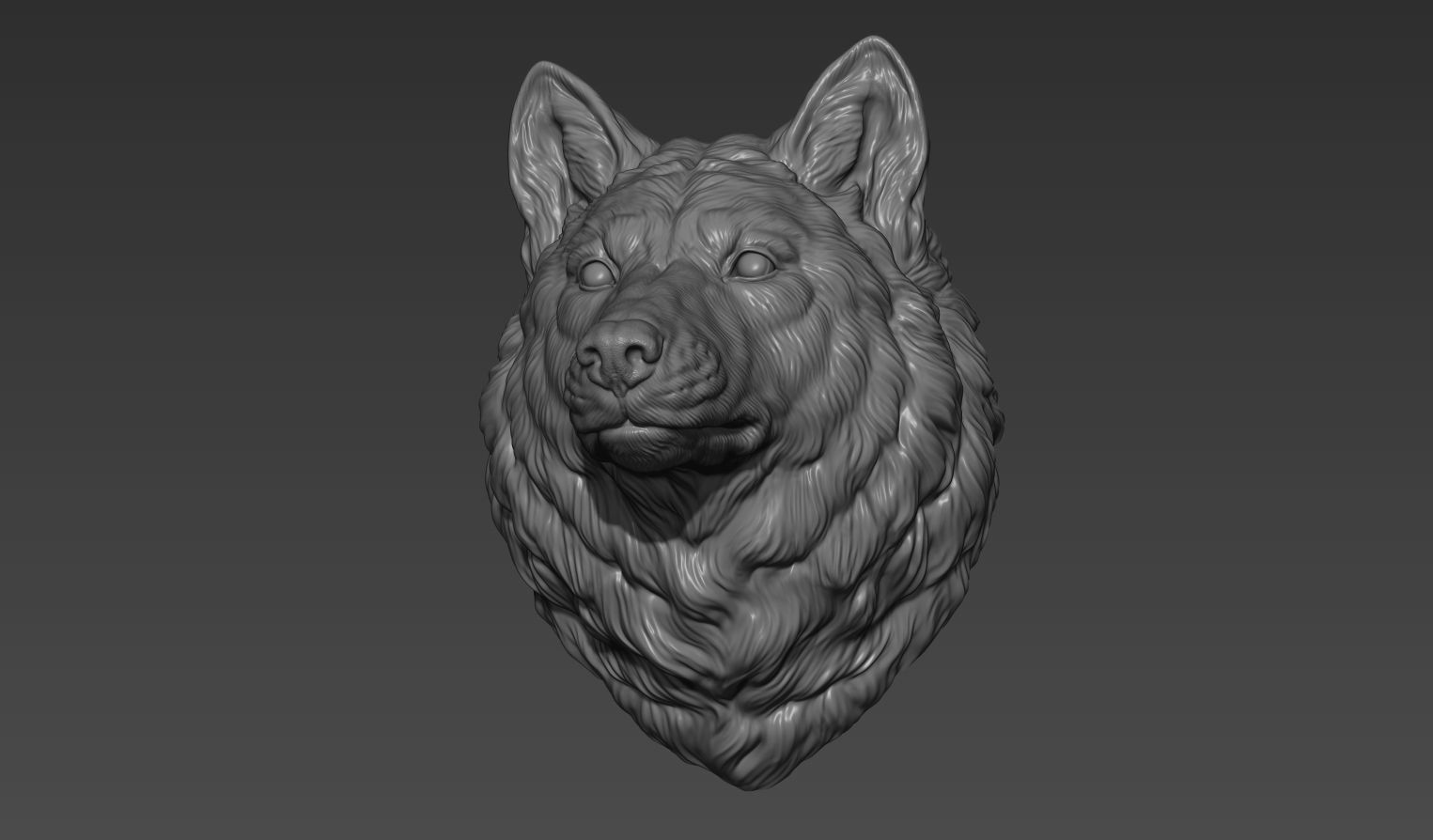Wolf head without a grin 3D print model_9