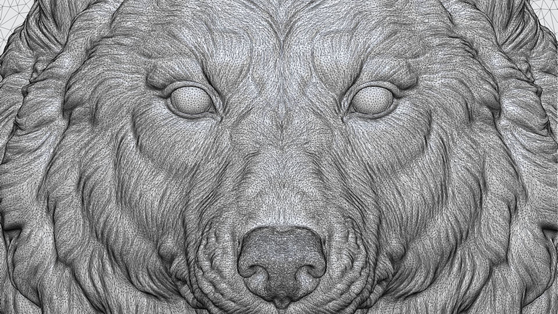 Wolf head without a grin 3D print model_26