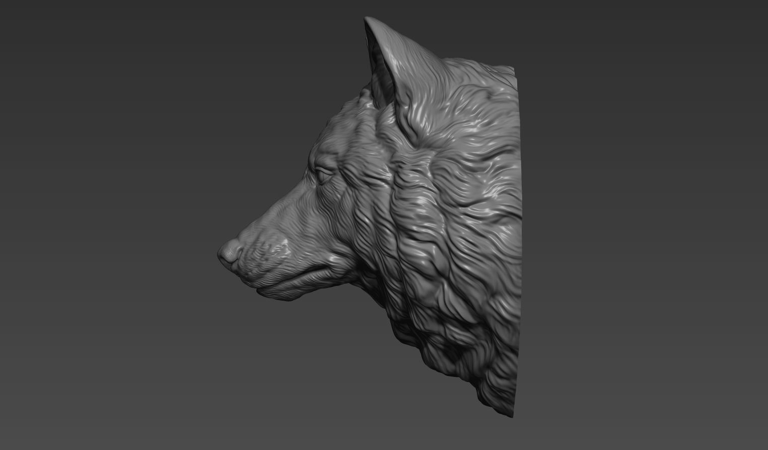 Wolf head without a grin 3D print model_7