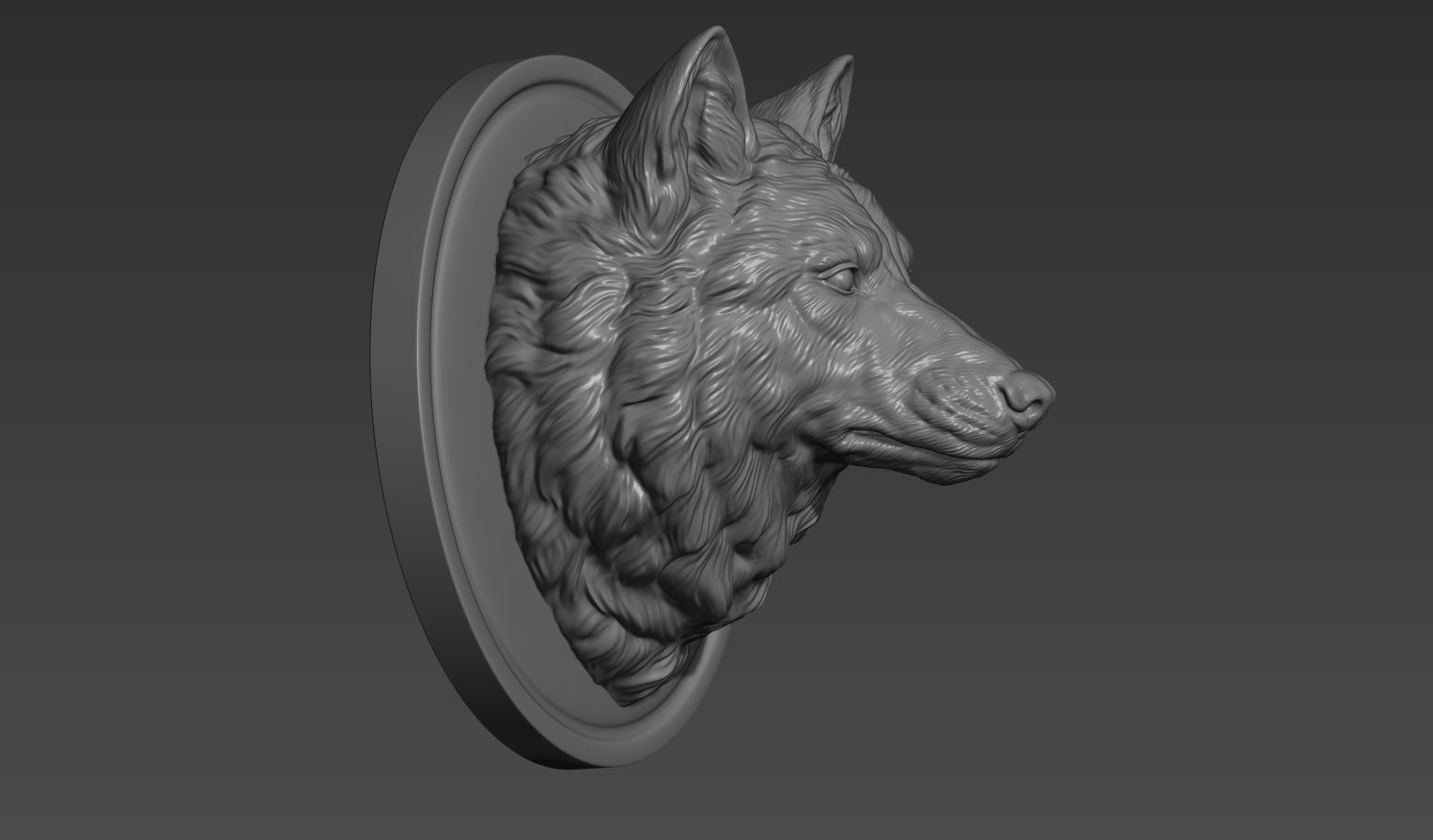 Wolf head without a grin 3D print model_1