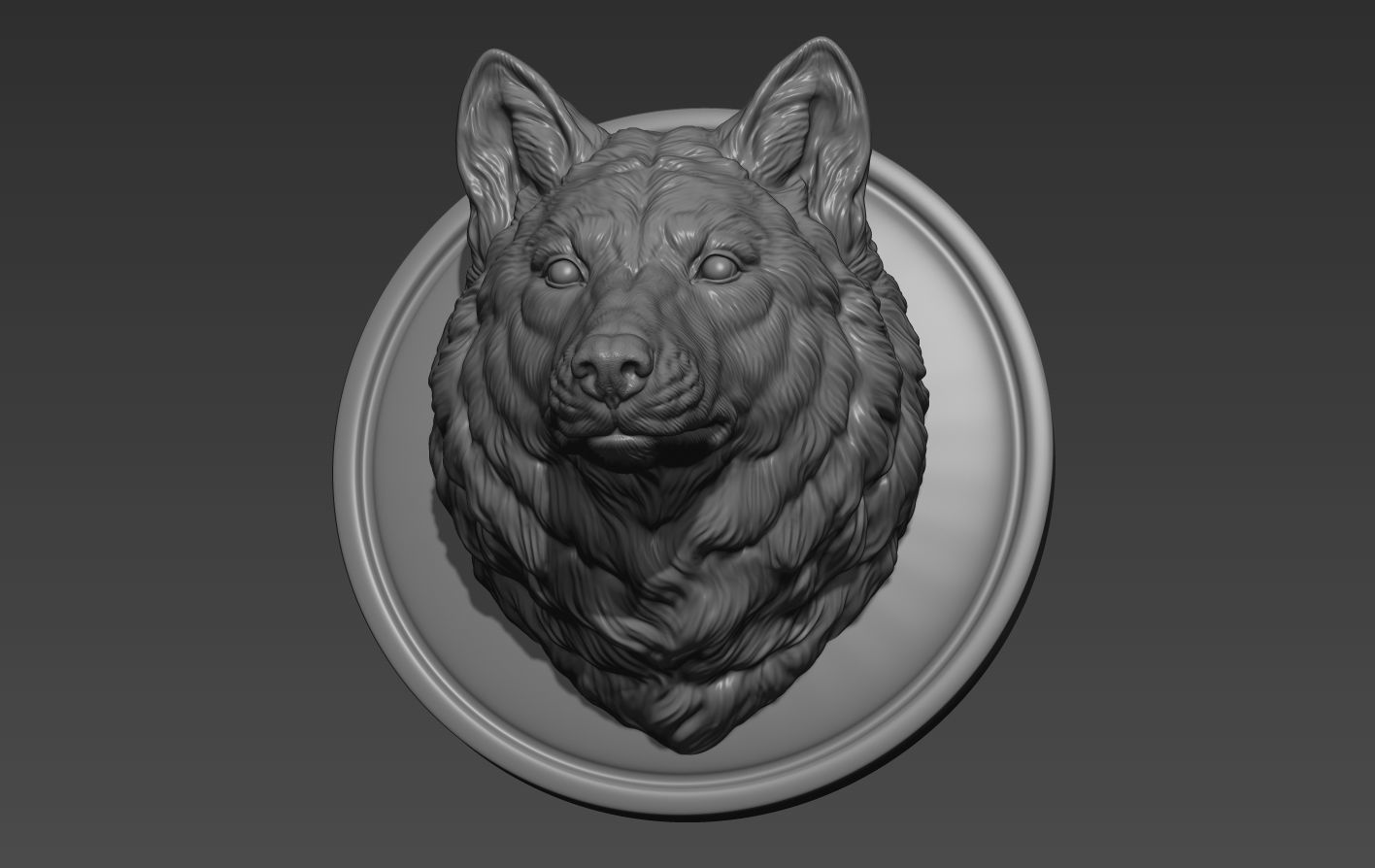 Wolf head without a grin 3D print model_6