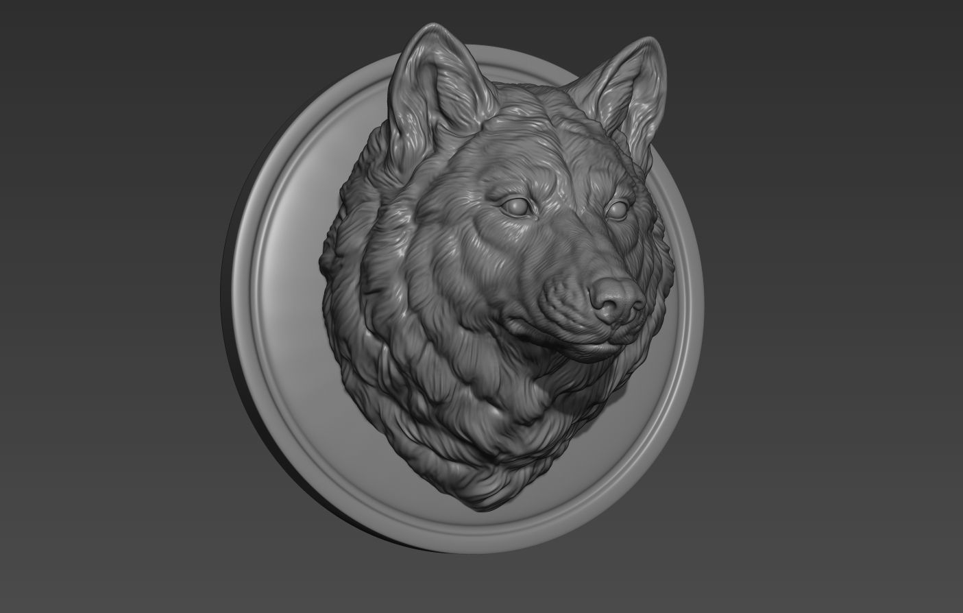 Wolf head without a grin 3D print model_3