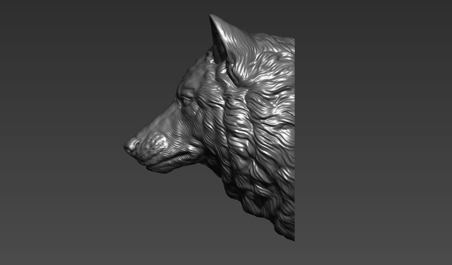 Wolf head without a grin 3D print model_17