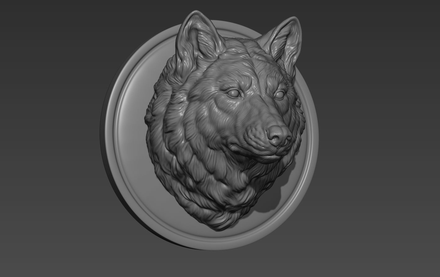 Wolf head without a grin 3D print model_2
